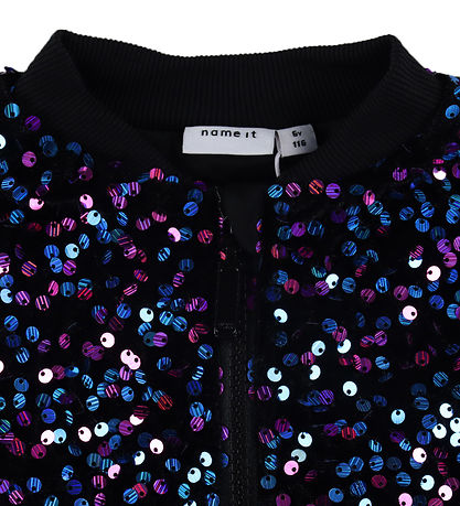 Name It Cardigan - NkfRunica - Blåck m. Palietter