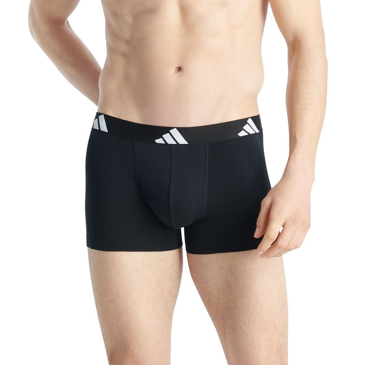 ADIDAS ROUPAS ESPORTIVAS<br>Conjunto de 3 cuecas boxer lisas de algodão, Active Flex