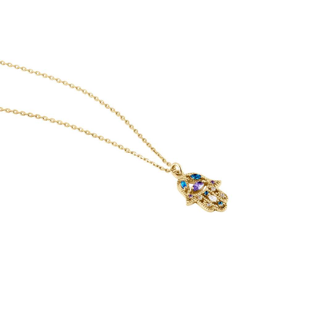 Collier Plaqué Or Jaune Eumelia Oxydes De Zirconium