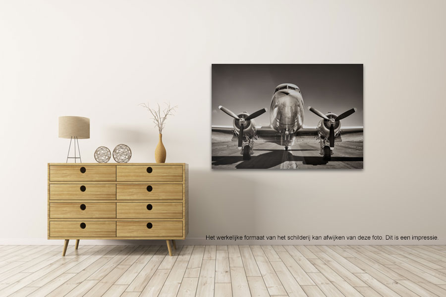 Canvas schilderij - Vliegtuig - DC-3 Dakota 80 x 60 cm