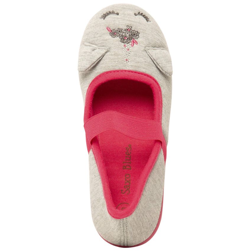 Chaussons forme babies licorne pour fille - Gris chiné