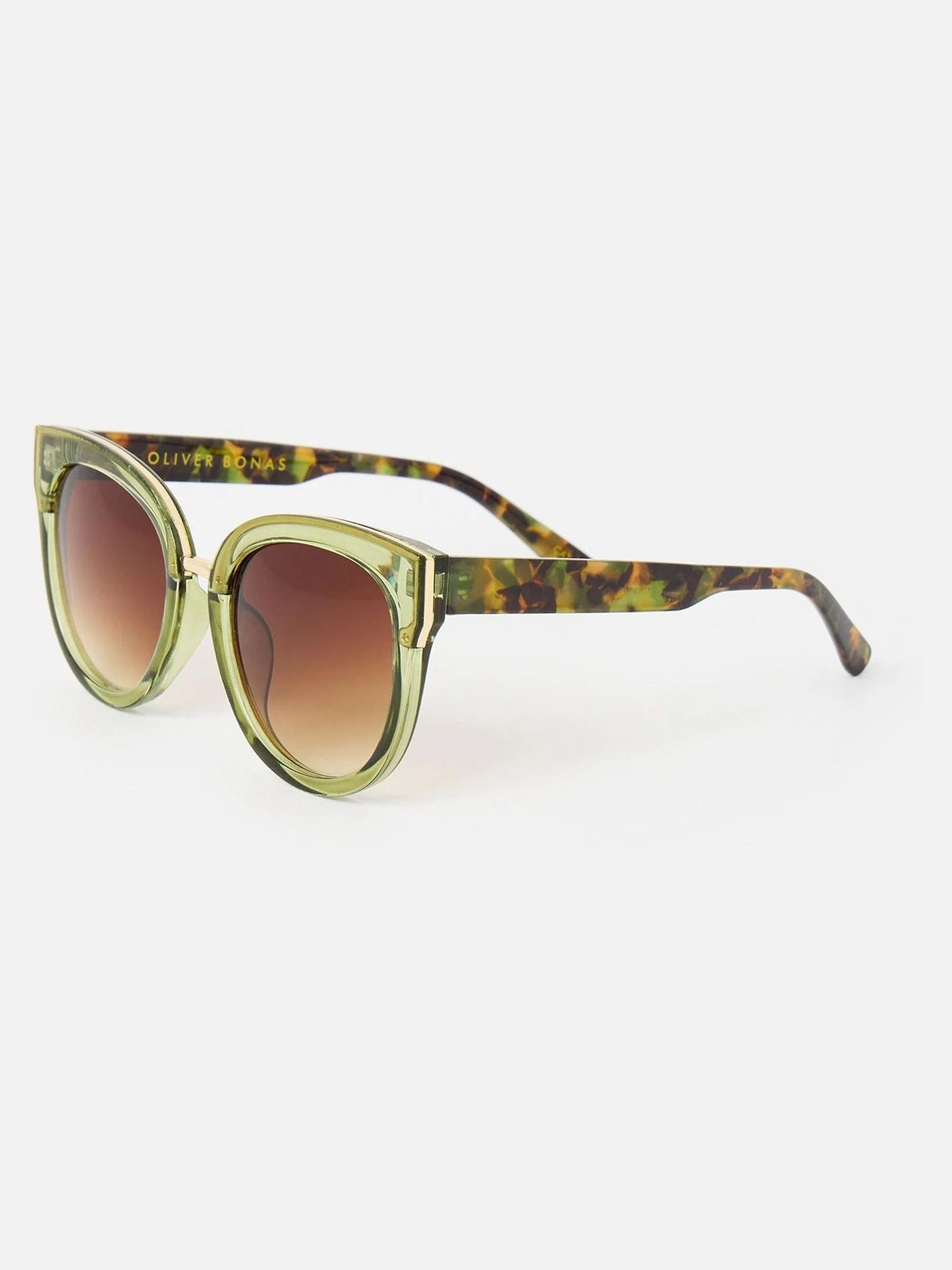 Oliver Bonas Crystal Faux Tortoiseshell Cat Eye Sunglasses