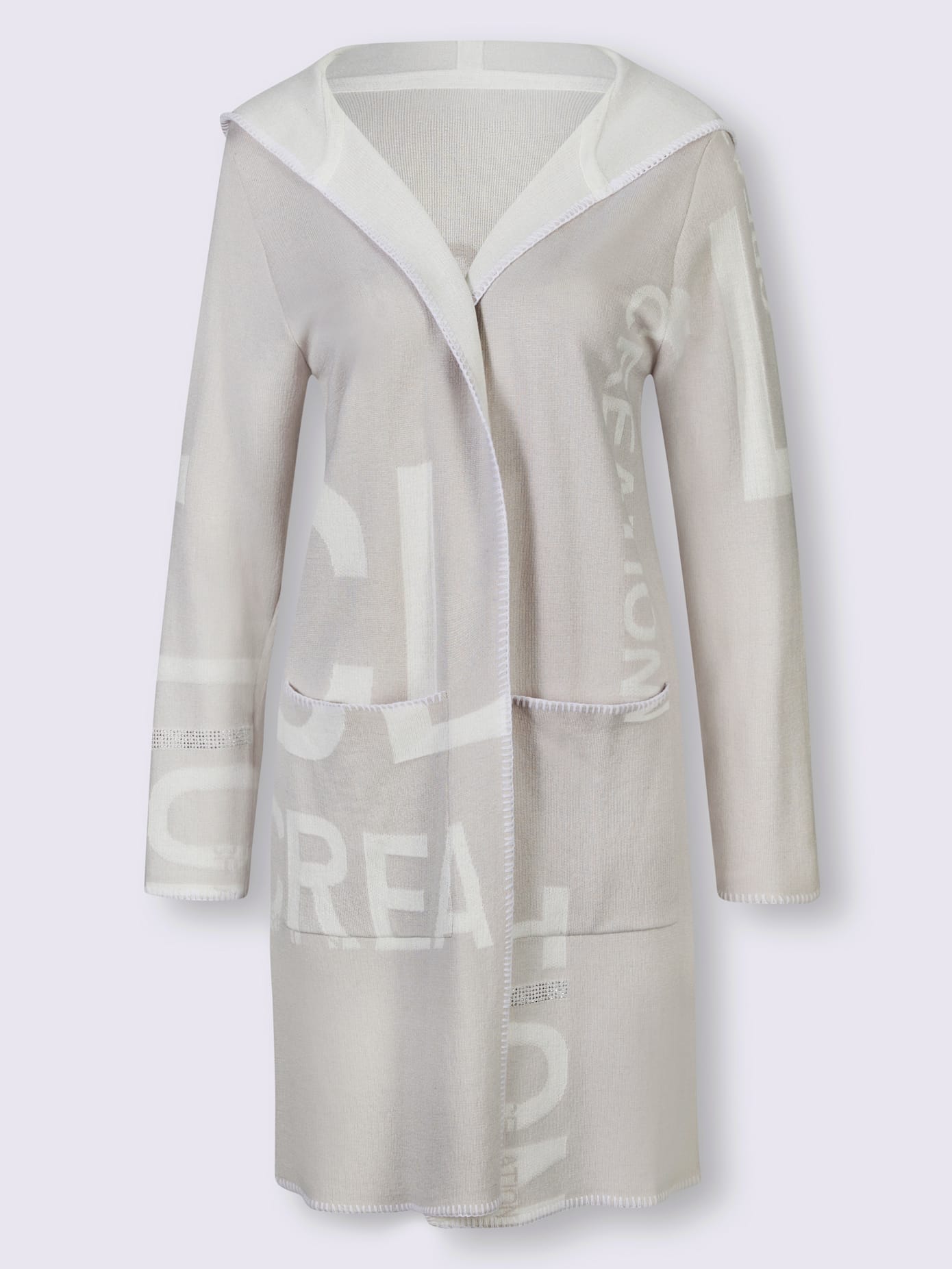 Veste en tricot forme ouverte et longue tendance