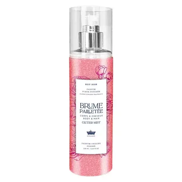 Les petits bains de Provence Brume Parfumée Pailletée Nuit Rose Fleur poudrée 250ml