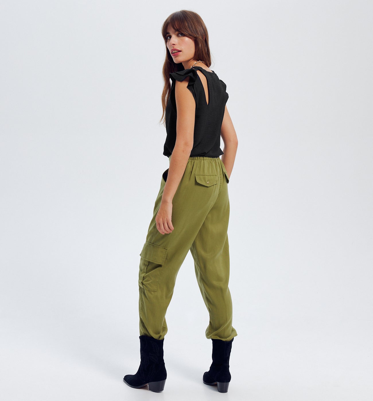 Top uni cut out Femme - Ecru