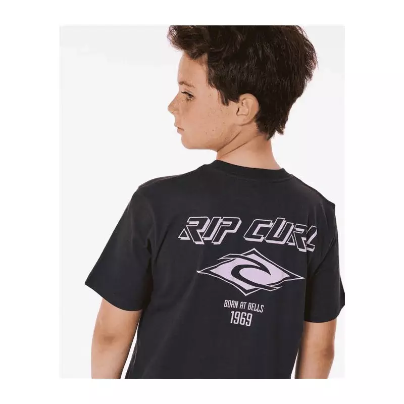 Teeshirt junior RIPCURL Fadeout Icon Tee - Boy Black/Purple