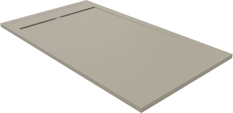 Luca Varess Dandy - Douchebak - 160 x 90 cm - Composietmarmer - Mat Zijdegrijs - Rock Structuur