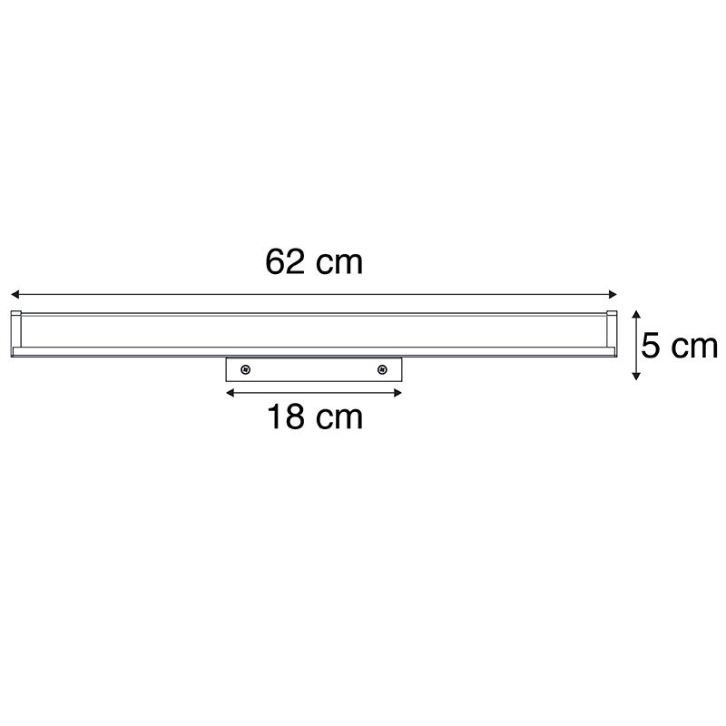 Moderne badkamer wandlamp staal 62 cm IP44 - Cascada