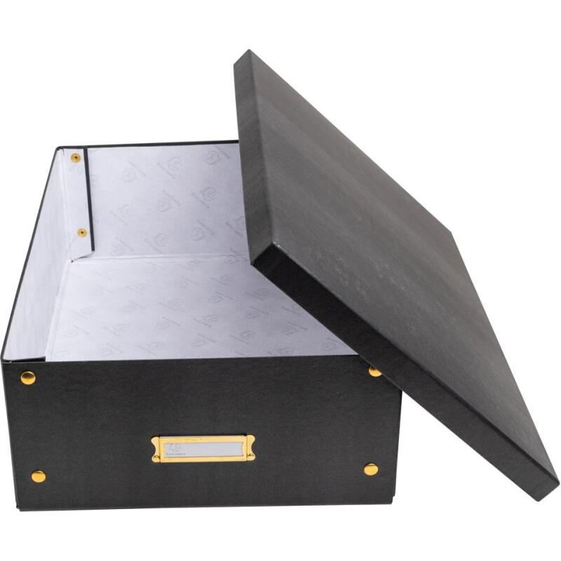 Boîte de rangement à plat carton 33x50x16cm Néo Déco - Noir