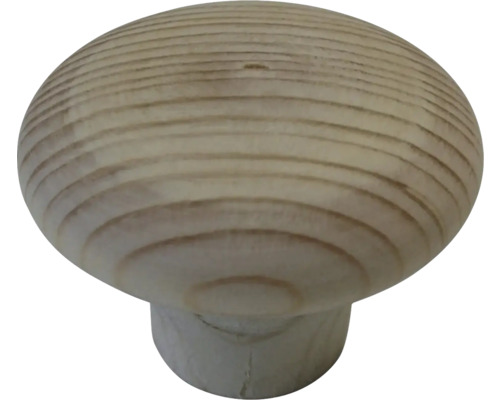 Meubelknop, hout, grenen/ruw, ØxH 40/28 mm