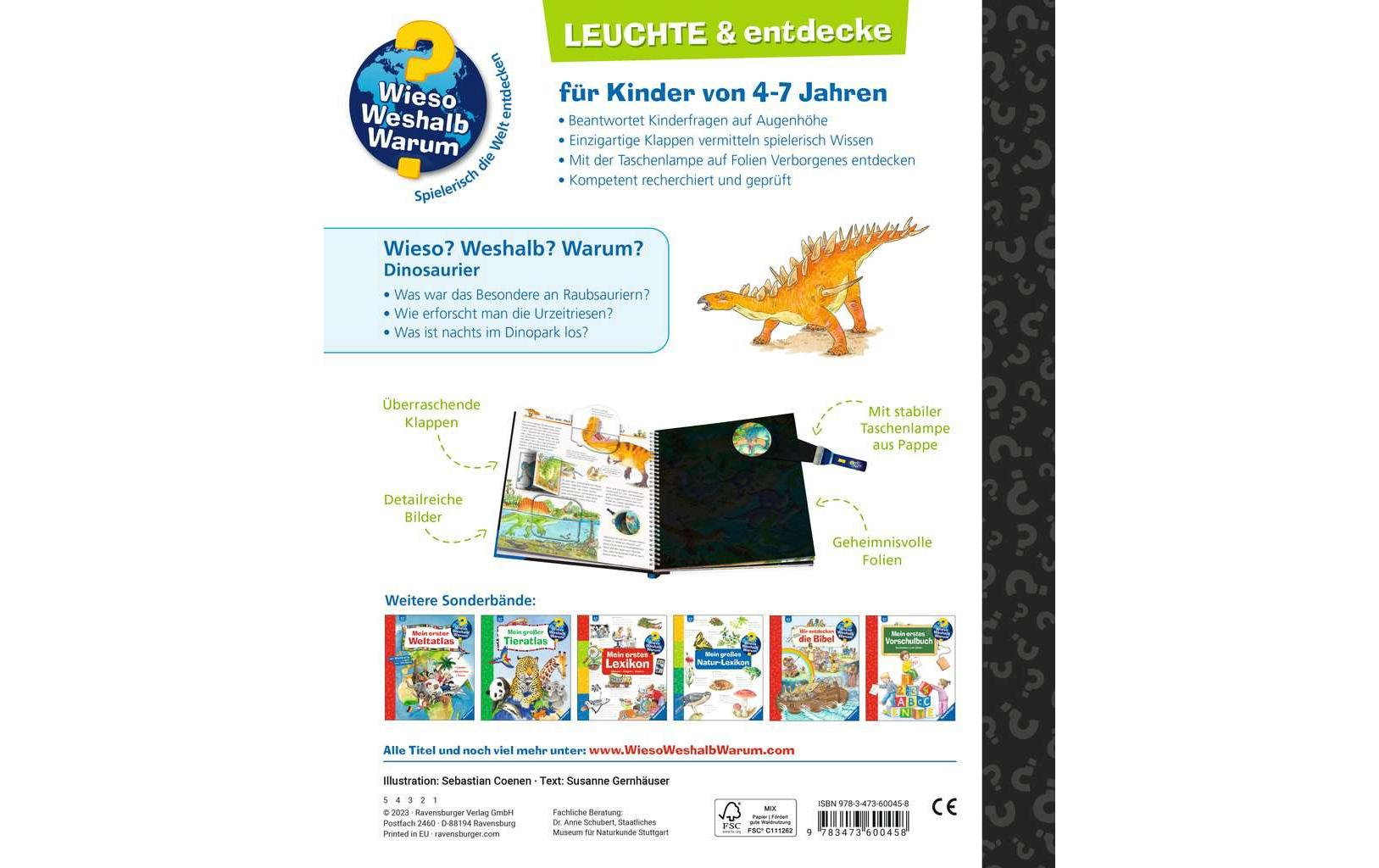 Kinder-Sachbuch WWW Leuchte und entdecke: DinosaurierTaschenlampen-Buch mit Folien und Klappen