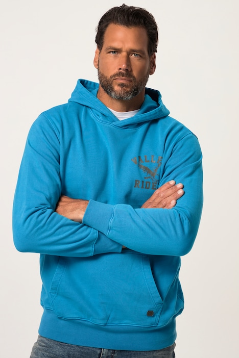 Hoodie, Vintage-Look, Kapuze, Brustprint, bis 8 XL