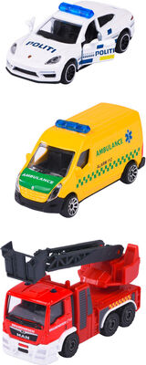 Majorette Danske Utrykningskjøretøy 3-Pack