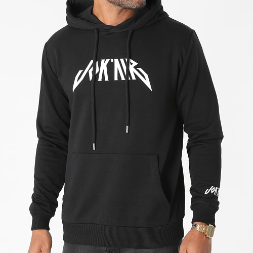 Sweat Capuche Logo Noir Blanc
