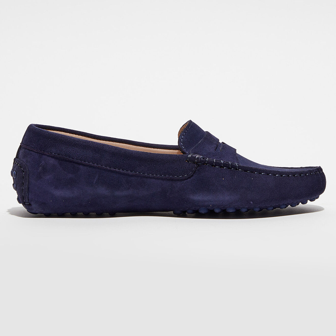Loafers Mocassins en Velours de Cuir Jade marine