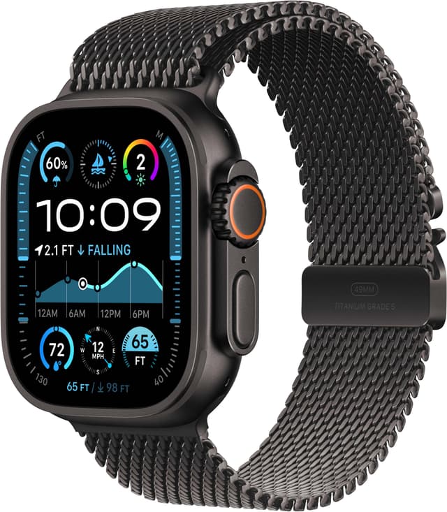 Apple Watch Ultra 2 49mm GPS+CEL (Black Titanium/Black Titanium Milanese Loop) L