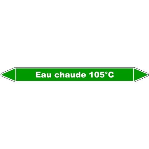 Marqueur de Tuyauterie - Eau Chaude 105°C - NFX 08-105 - Vinyle