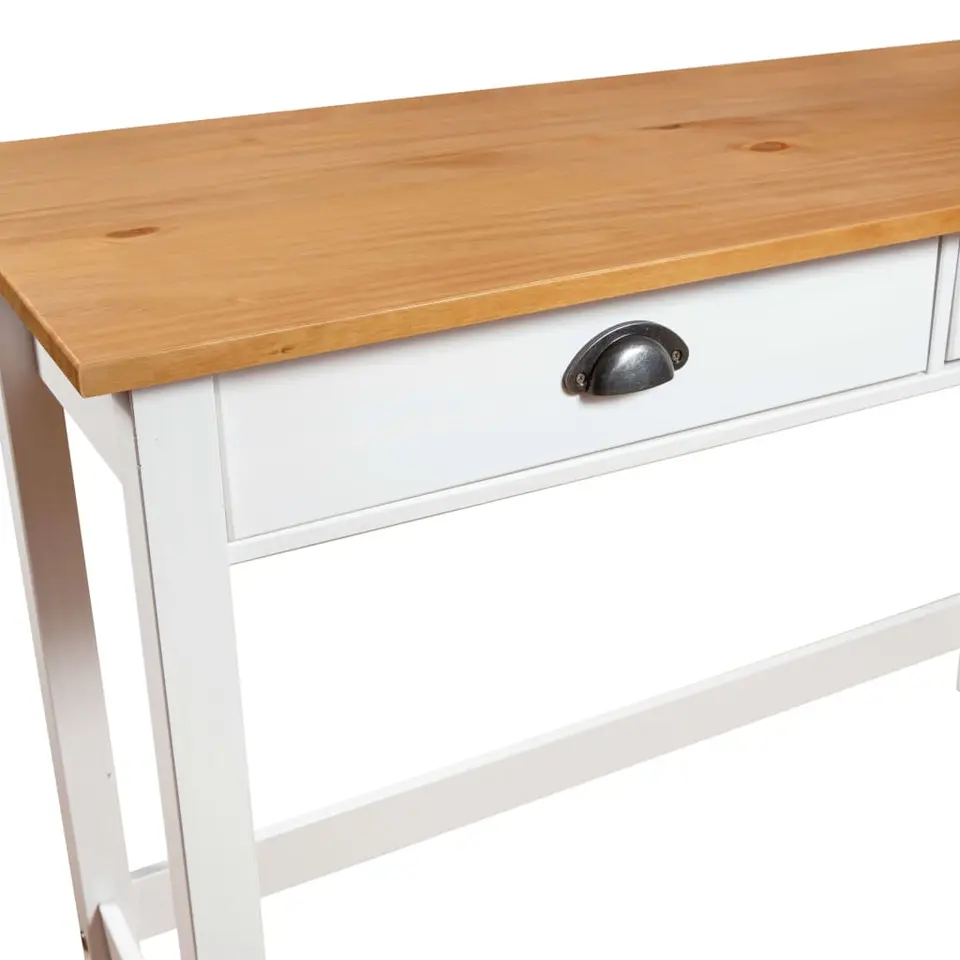 vidaXL - Wandtafel - Wit - Grenenhout