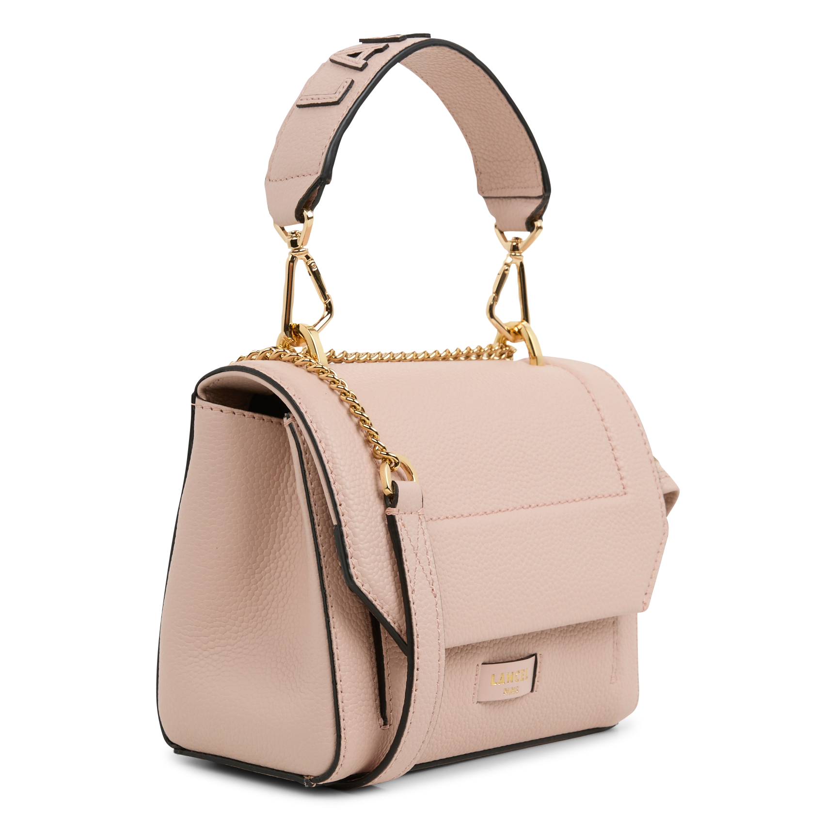 NINON S - Sac à rabat petit modèle en cuir grainé | Rose