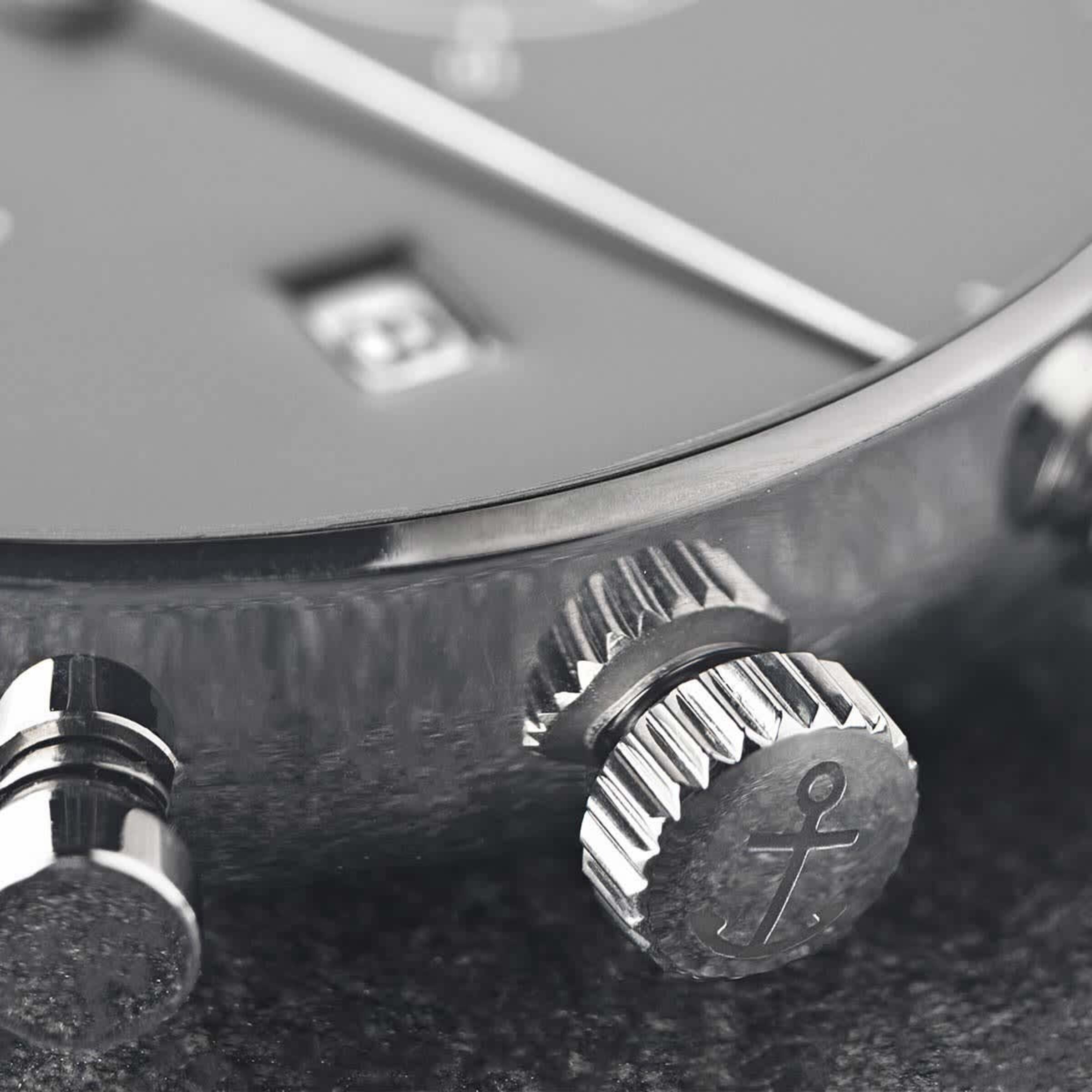 Chrono Small Silver Black Steel
