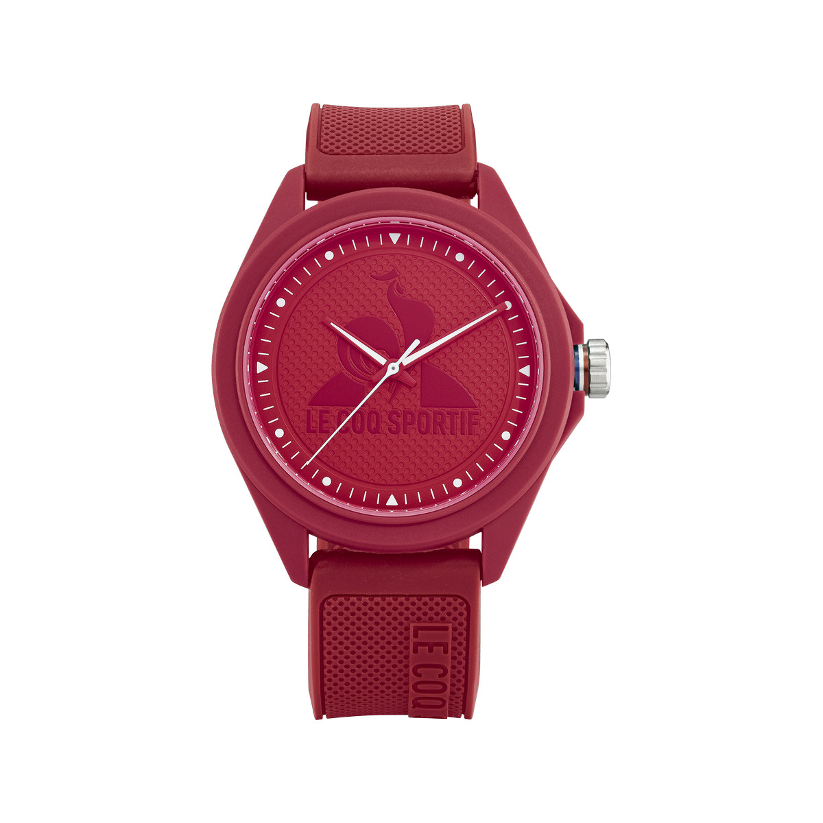 Montre LE COQ SPORTIF monochrome homme bracelet plastique rouge