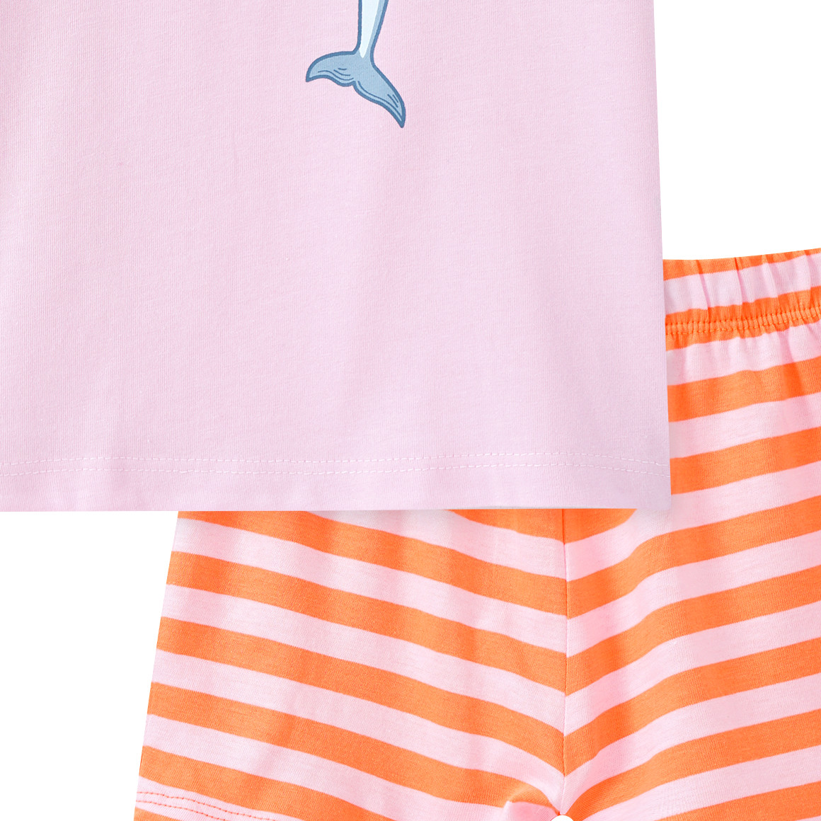 Topomini Baby Shorty mit Delfin-Print rosa / orange