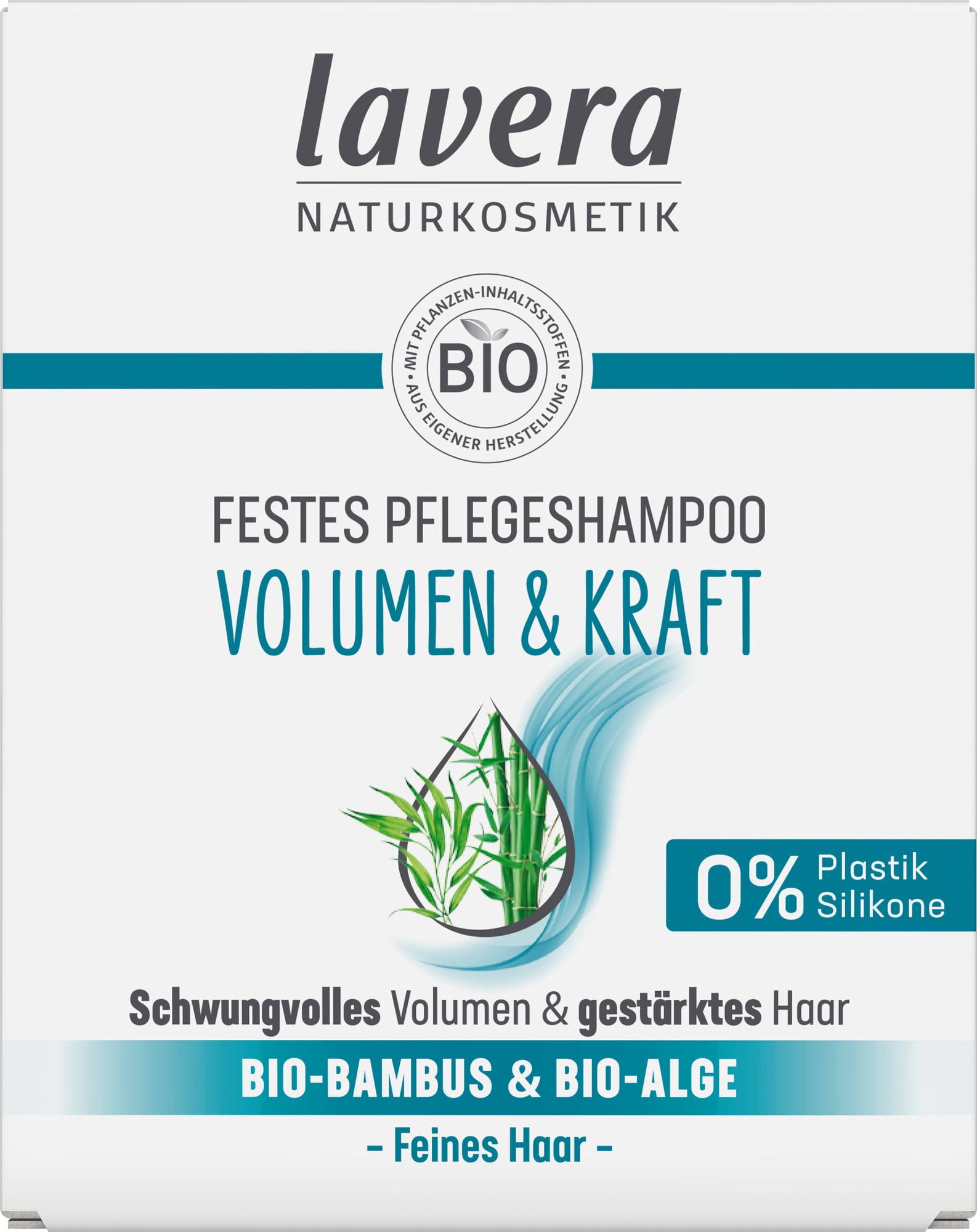 lavera  Festes Pflegeshampoo Volumen & Kraft, 50 g