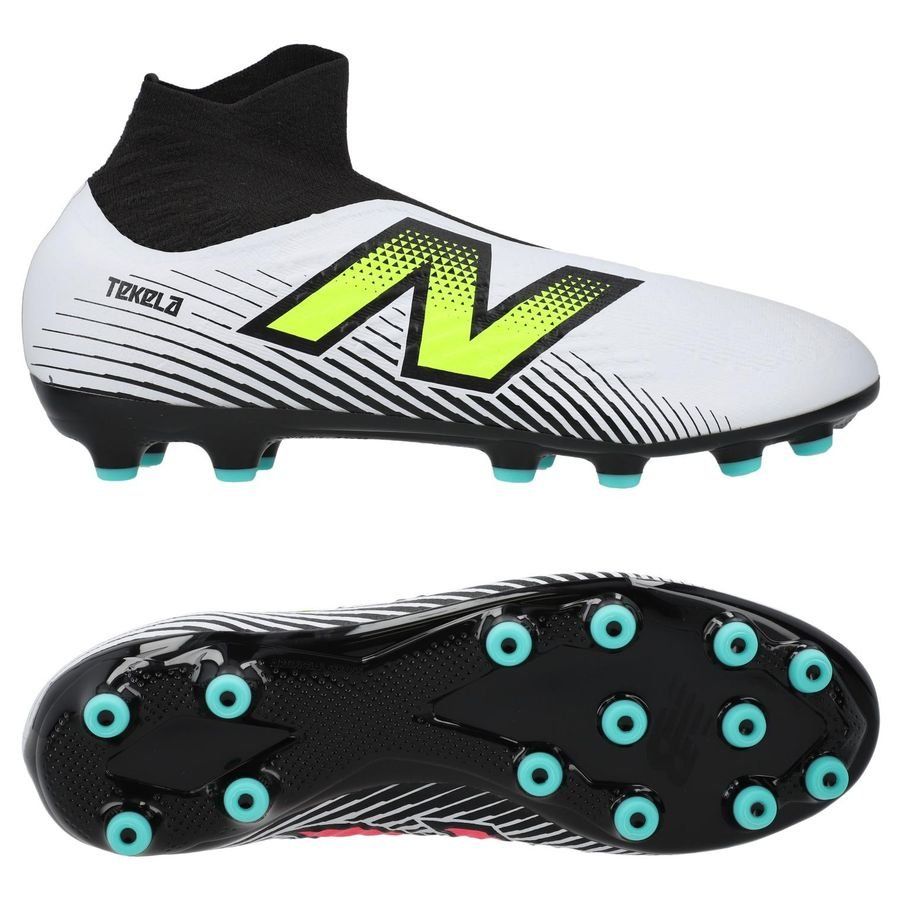 New Balance Tekela V4 Magia AG - Blanc/Violet/Jaune Fluo