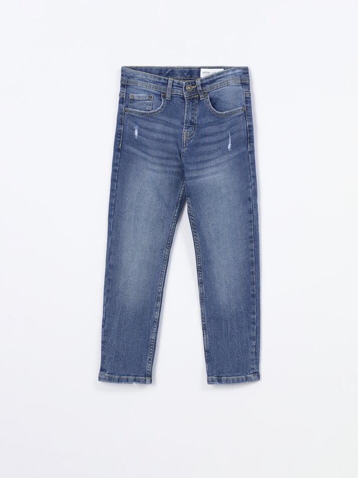 Calça jeans slim confortável - Azul claro