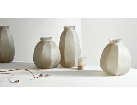 CONCEPT1 - Vase décoratif Mirissa beige D28 x h49,5 cm
