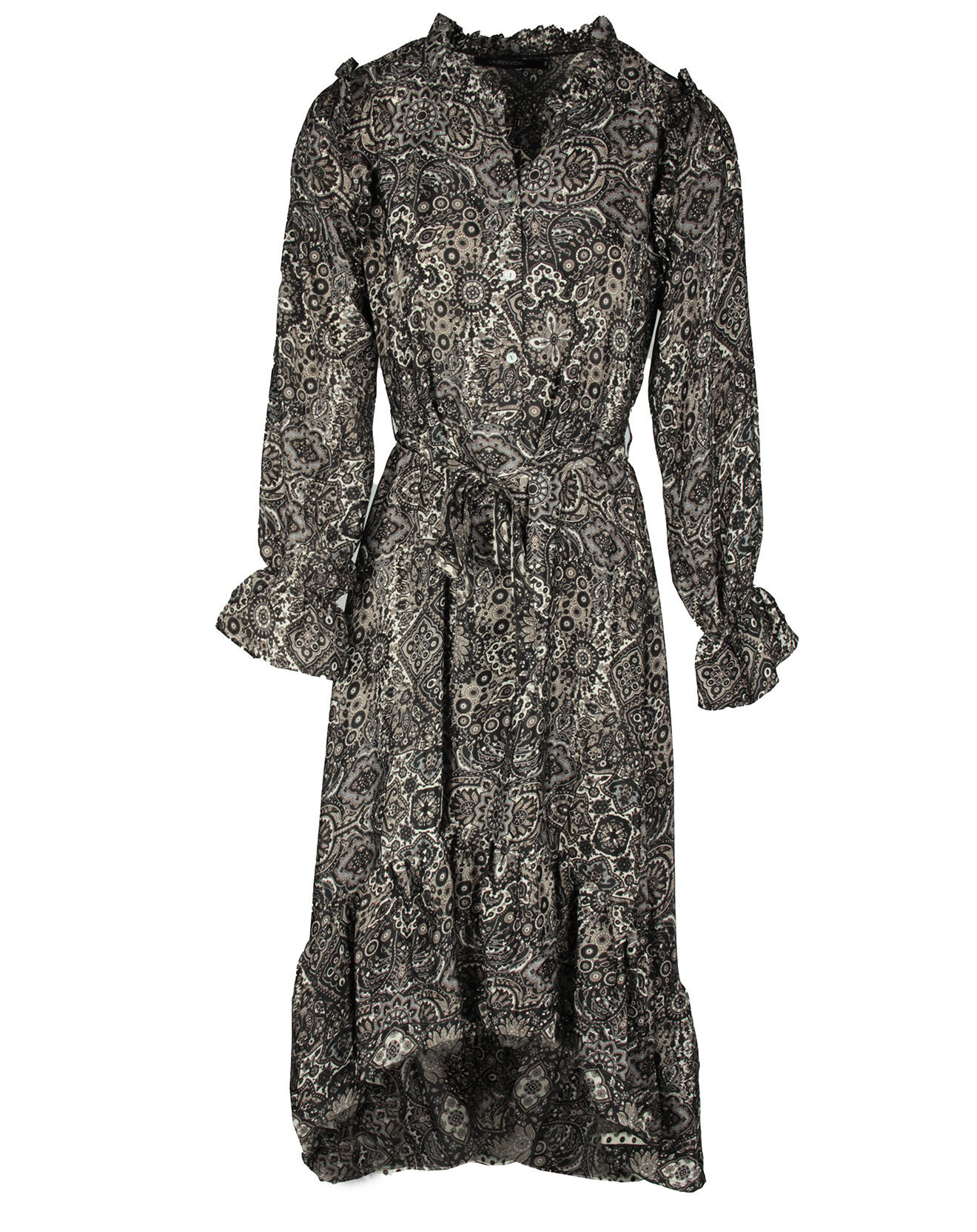 Lauren Vidal Robe en Soie mélangée Sasha imprimée jaipur noire