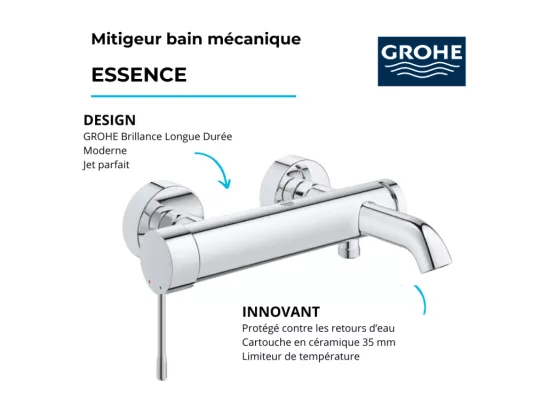 Mitigeur bain mécanique GROHE Essence avec colonnettes