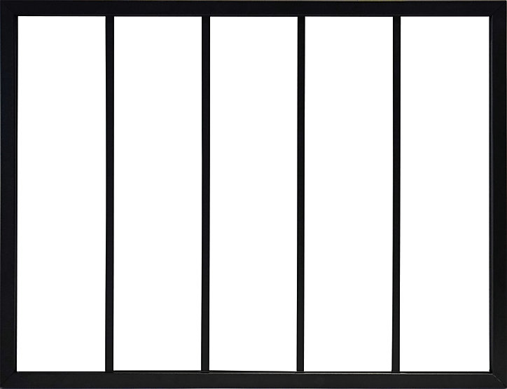 Verrière acier noir 5 vitrages transparents H 105 X L 135 cm
