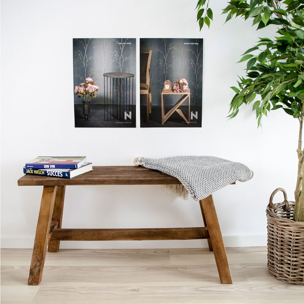 Houten bankje Jules medium Bruin