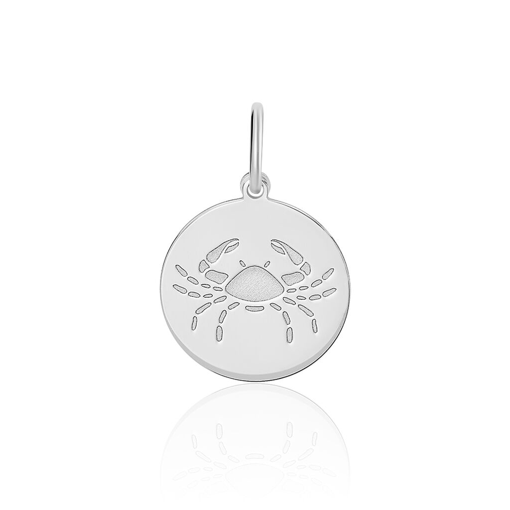 Pendentif Zodiaque Rond Argent Blanc