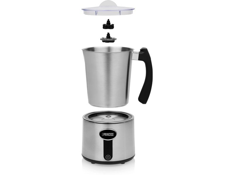 Princess Milchschäumer 500 ml, Silber Elektrischer Milchaufschäumer