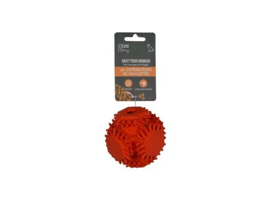 Jouet à macher cube distributeur de friandises - Rouge - D 10 cm