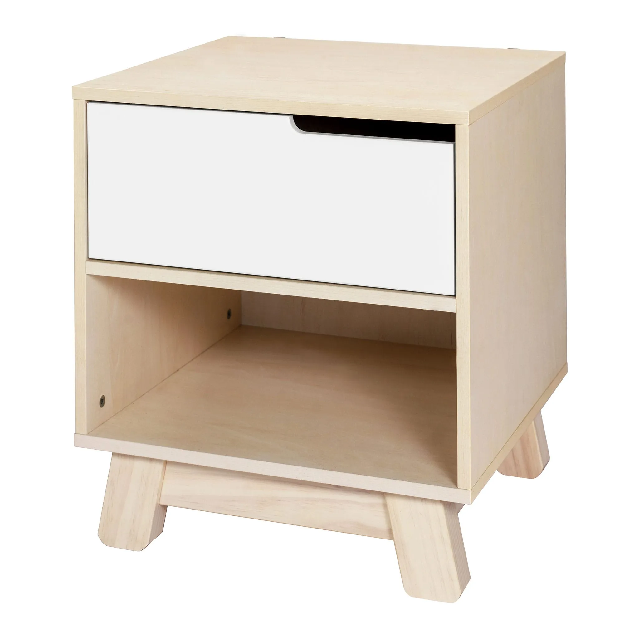 Babyletto Table de Nuit Hudson avec port USB - Naturel Blanchi  Blanc