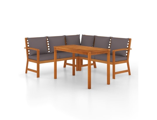 LES TENDANCES - Salon extérieur Salon de jardin-brun-5 places-114.5x60.5x81-492037