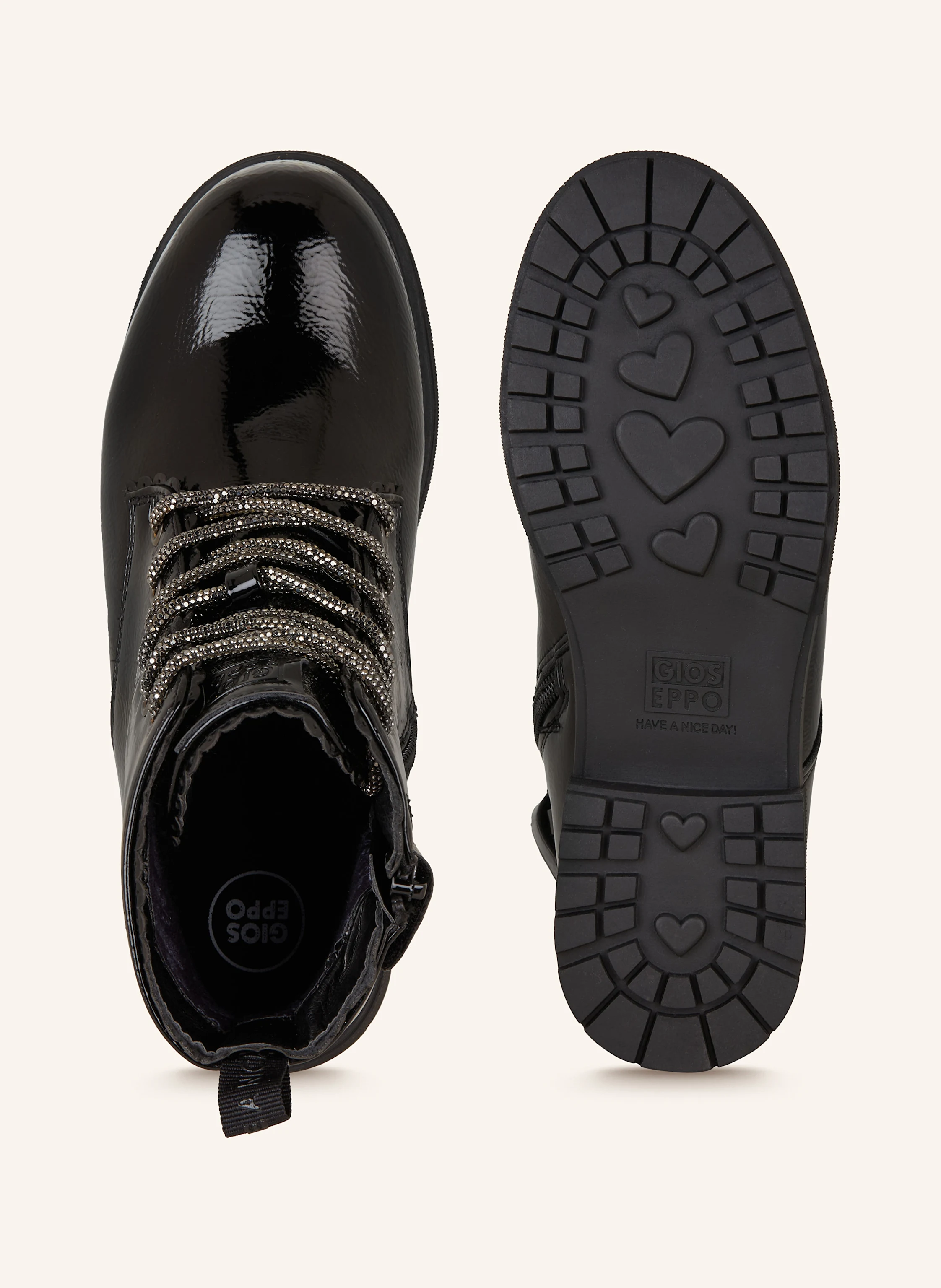GIOSEPPO Schnürboots mit Schmucksteinen