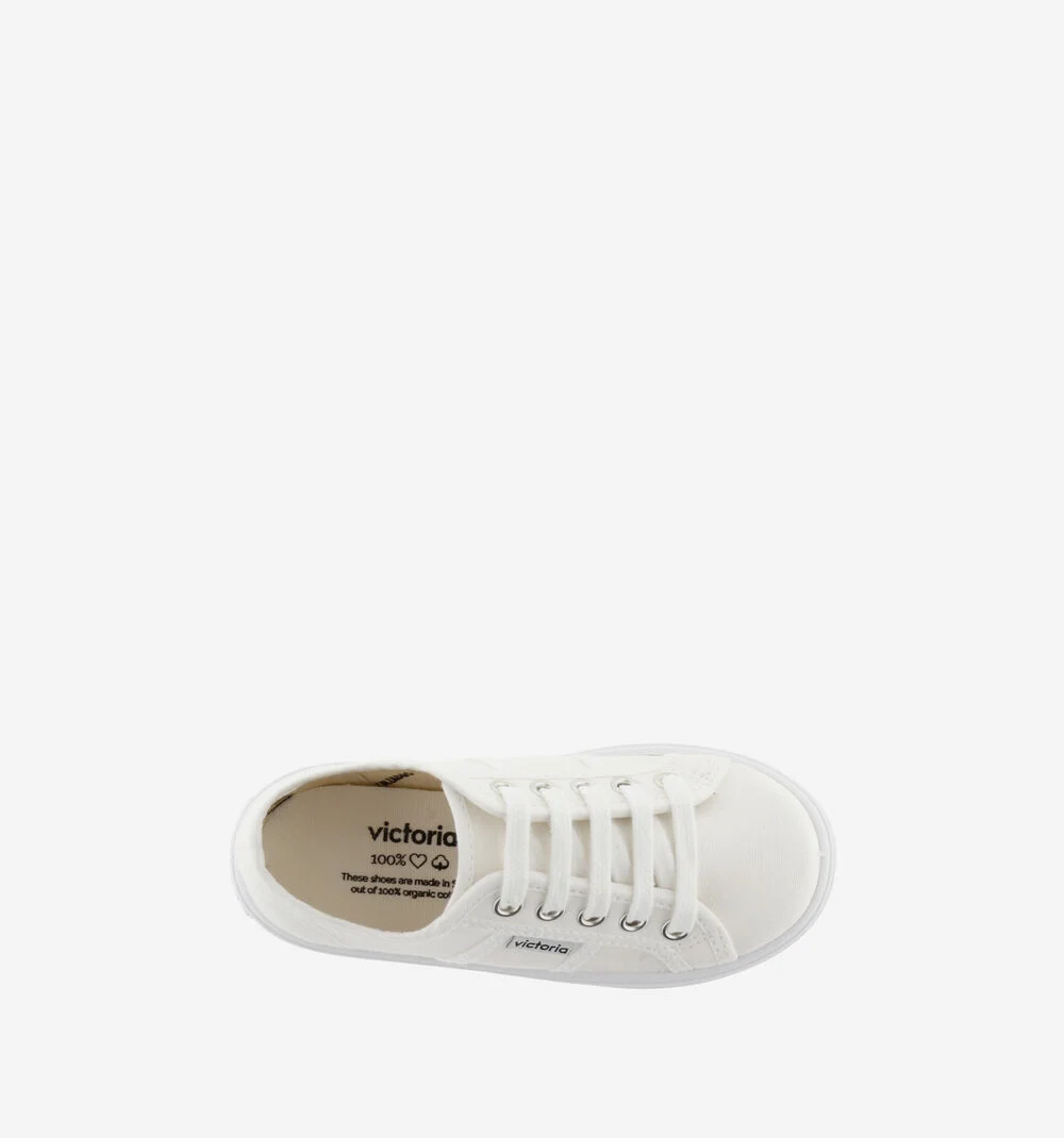 BARCELONA PLATEFORME TOILE Baskets plateforme en toile BLANCO