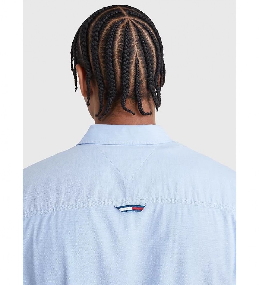 Camisa Tommy Jeans TJM Slim Stretch Oxford azul celeste