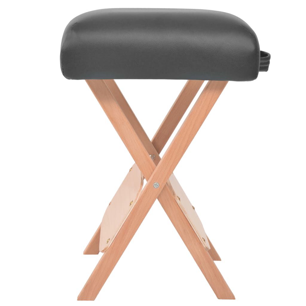 vidaXL Opvouwbare massagekruk, zitdikte 12 cm, zwart