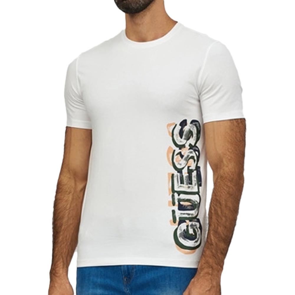 Guess T-shirt Blanc Homme Guess Vertical 14