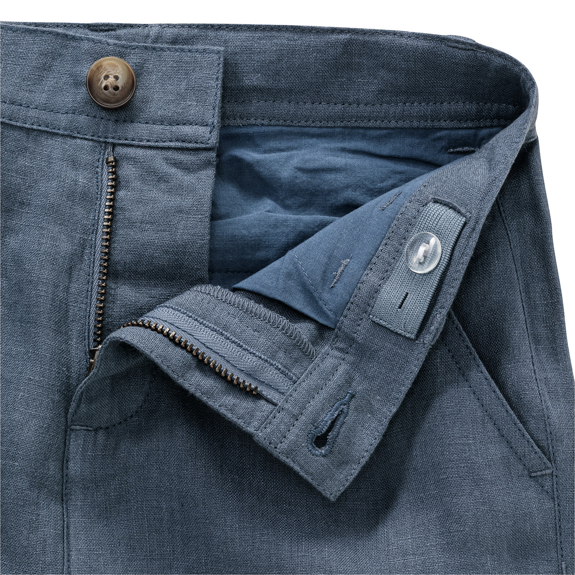 Jonas Nielsen Jungen Leinen-Shorts in Unifarben blau