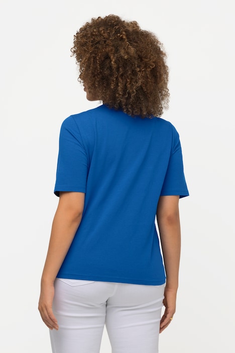 T-Shirt, Raffbänder, Slim, V-Ausschnitt, Halbarm