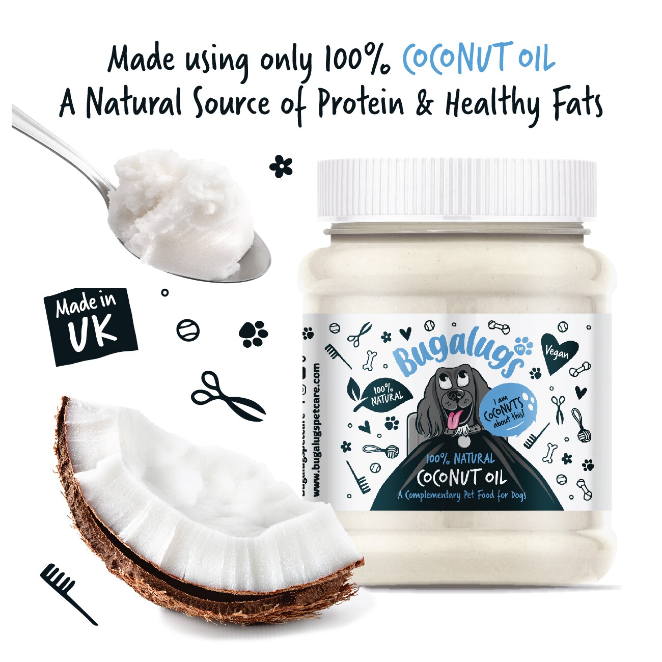 Bugalugs Futterzusatz Kokosöl 340 g