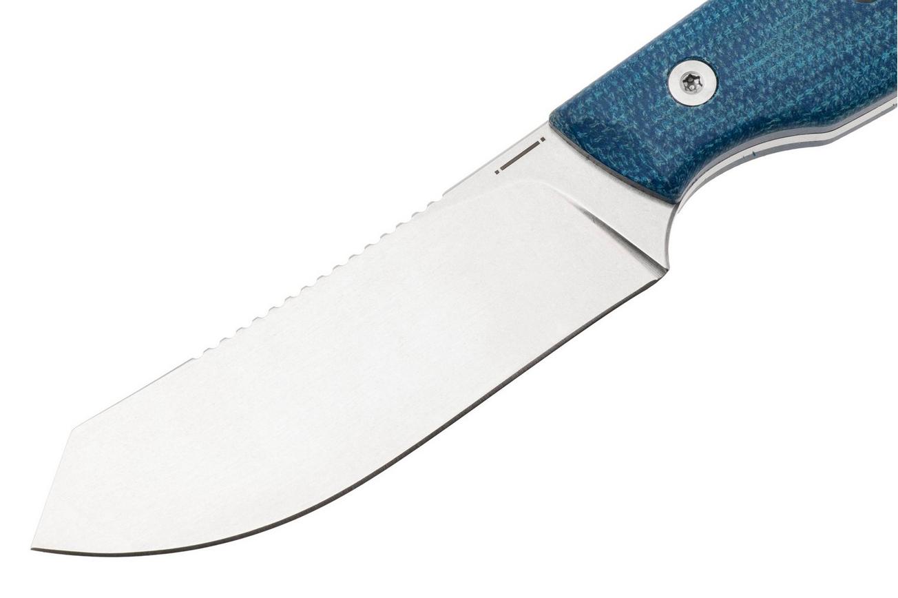 StraightLine Digger DG-BC Stonewashed 14C28N, Blue Canvas Micarta, vaststaand mes