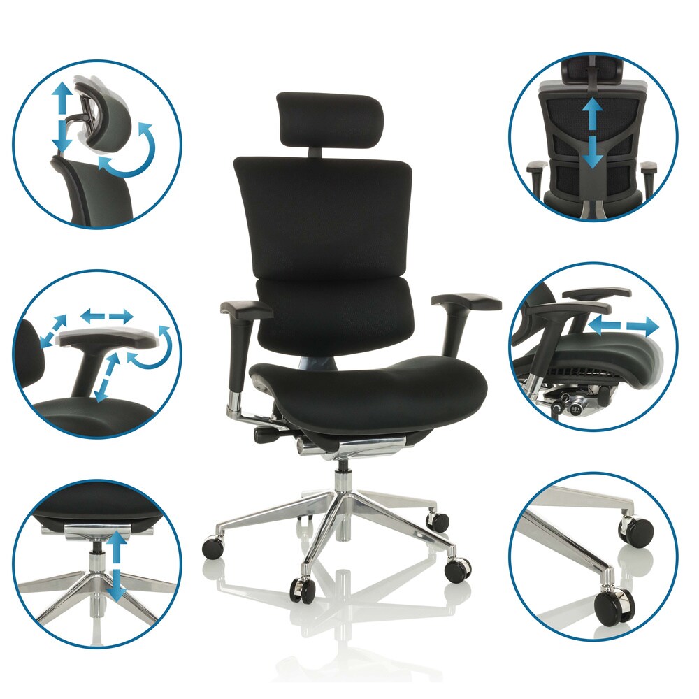 High End Bürostuhl ERGO-U2 F Stoff mit Armlehnen (höhenverstellbar) hjh OFFICE