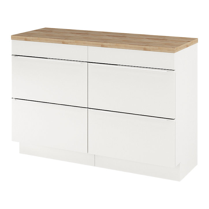 Ensemble salle de bains l.120 cm meuble à poser Imandra blanc + plan de toilette chêne